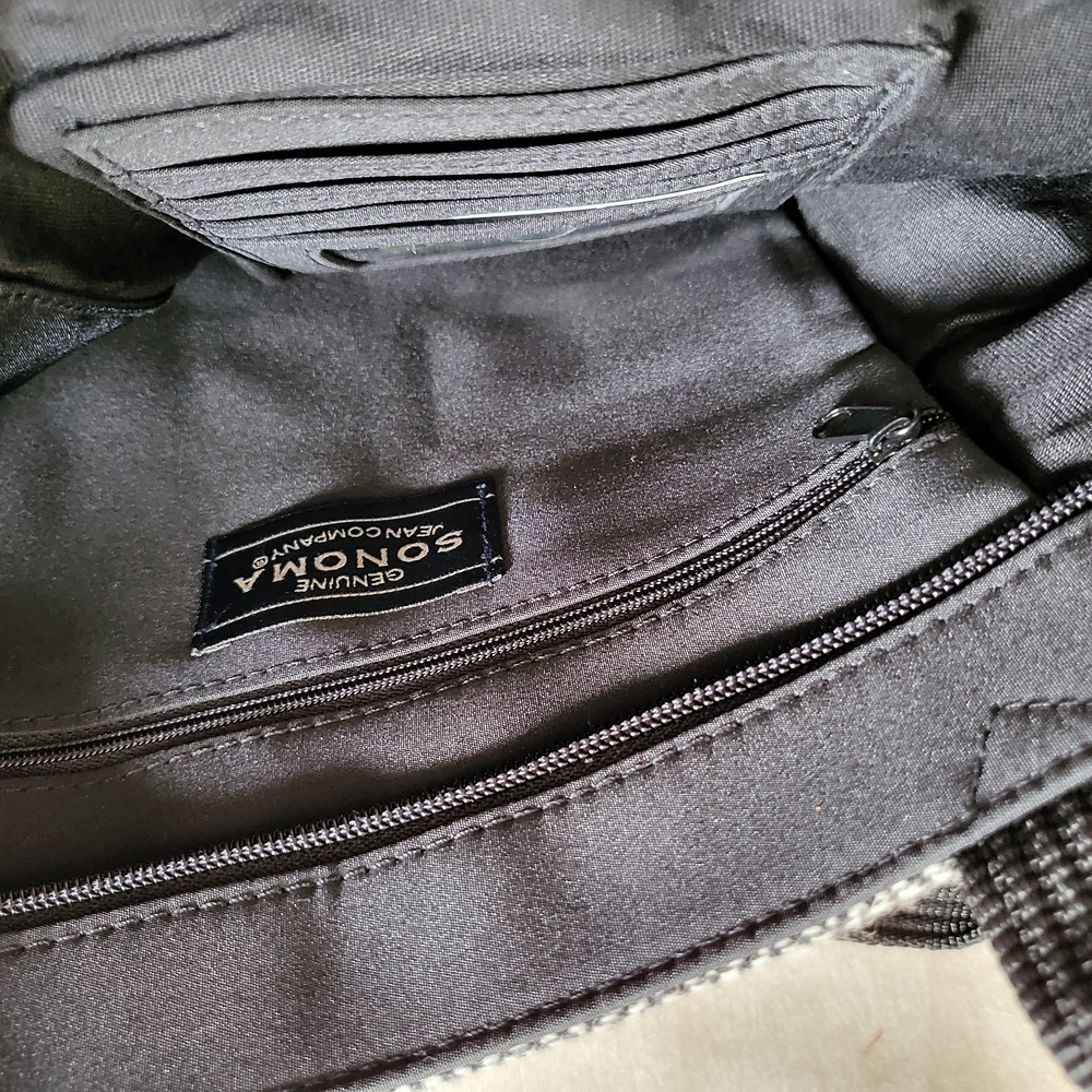 Black and White Sonoma Tweed Wool Tote Bag - Picture 9 of 9
